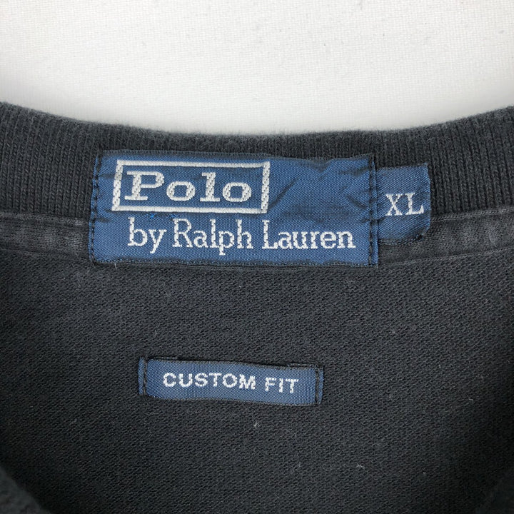 Ralph Lauren POLO by Ralph Lauren short sleeve polo shirt, men's XL size cotton Charcoal Vintage Second Hand