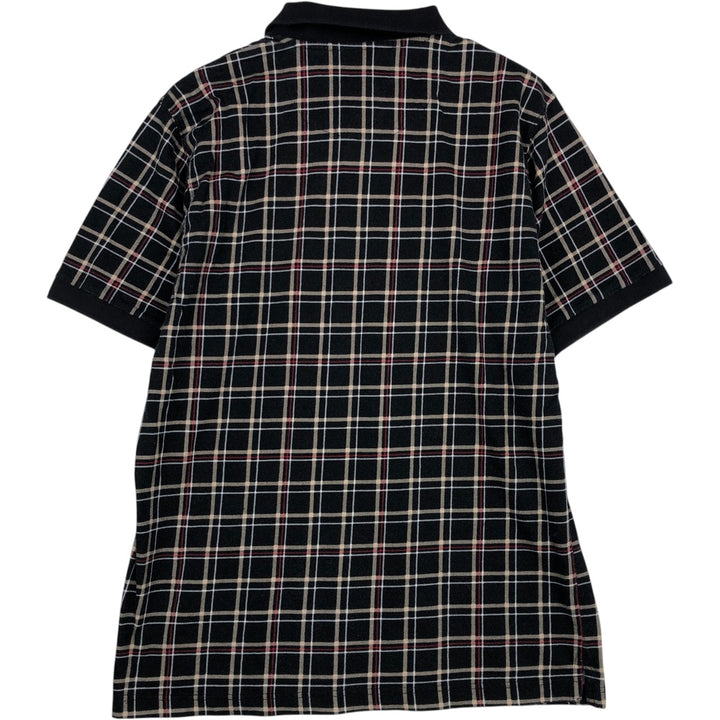 Ralph Lauren CHAPS Short-Sleeve Check Polo Shirt, Men's Size M (approx.) cotton Charcoal Vintage Second Hand