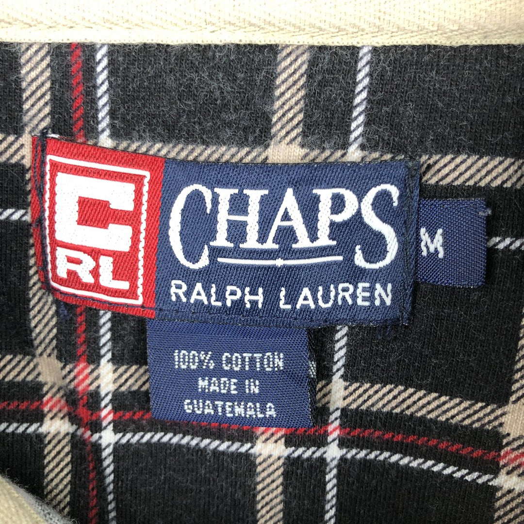 Ralph Lauren CHAPS Short-Sleeve Check Polo Shirt, Men's Size M (approx.) cotton Charcoal Vintage Second Hand