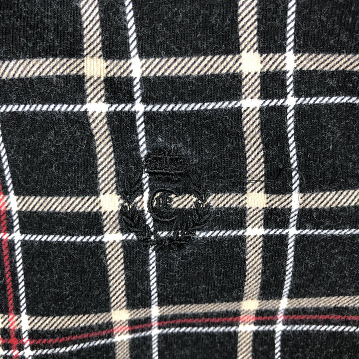 Ralph Lauren CHAPS Short-Sleeve Check Polo Shirt, Men's Size M (approx.) cotton Charcoal Vintage Second Hand