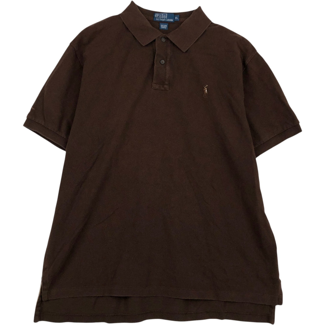 Ralph Lauren POLO by Ralph Lauren short sleeve polo shirt, men's XL size cotton brown type Vintage Second Hand