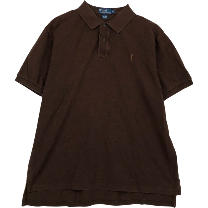 Ralph Lauren POLO by Ralph Lauren short sleeve polo shirt, men's XL size cotton brown type Vintage Second Hand