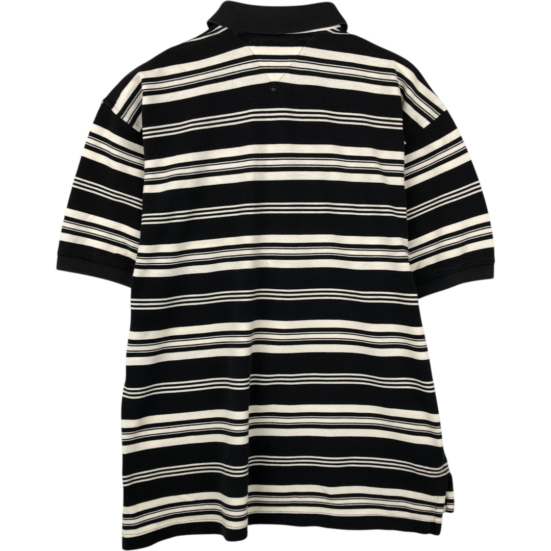 90'S Tommy Hilfiger Multi-stripe Short-Sleeve Polo Shirt, Men's Size L (approx.) cotton black type Vintage Second Hand