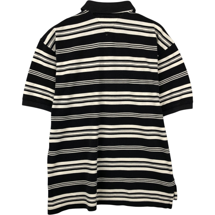 90'S Tommy Hilfiger Multi-stripe Short-Sleeve Polo Shirt, Men's Size L (approx.) cotton black type Vintage Second Hand