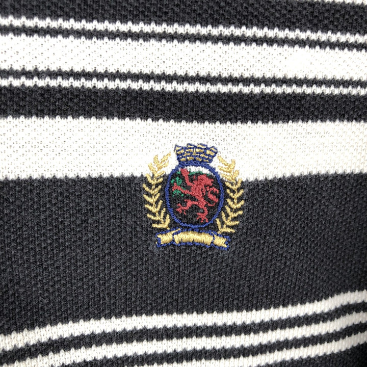 90'S Tommy Hilfiger Multi-stripe Short-Sleeve Polo Shirt, Men's Size L (approx.) cotton black type Vintage Second Hand