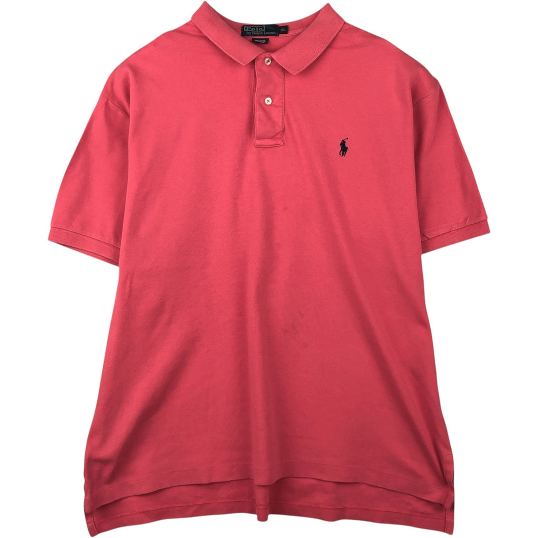 Ralph Lauren POLO by Ralph Lauren short sleeve polo shirt, men's XL size cotton pink type Vintage Second Hand