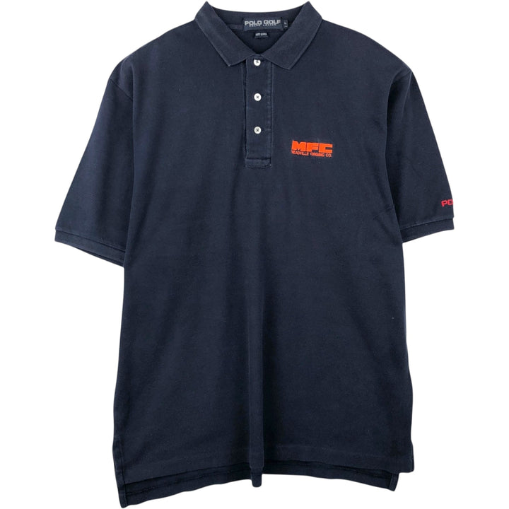 Ralph Lauren POLO GOLF Polo Golf short sleeve polo shirt for men size L cotton navy blue type Vintage Second Hand