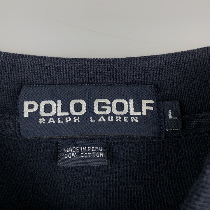 Ralph Lauren POLO GOLF Polo Golf short sleeve polo shirt for men size L cotton navy blue type Vintage Second Hand