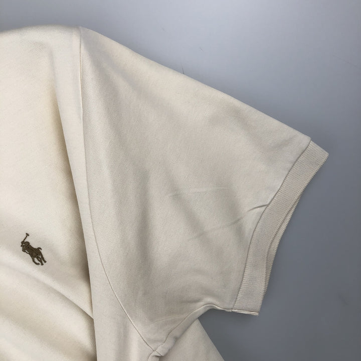 Ralph Lauren POLO by Ralph Lauren short sleeve polo shirt, men's size L cotton unbleached Vintage Second Hand