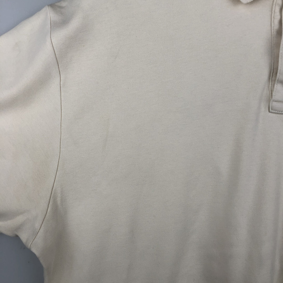 Ralph Lauren POLO by Ralph Lauren short sleeve polo shirt, men's size L cotton unbleached Vintage Second Hand