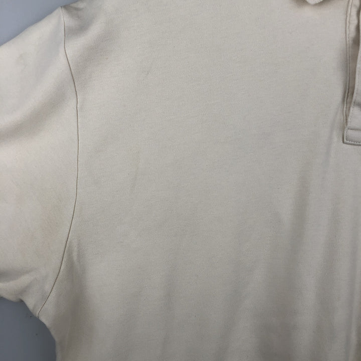 Ralph Lauren POLO by Ralph Lauren short sleeve polo shirt, men's size L cotton unbleached Vintage Second Hand