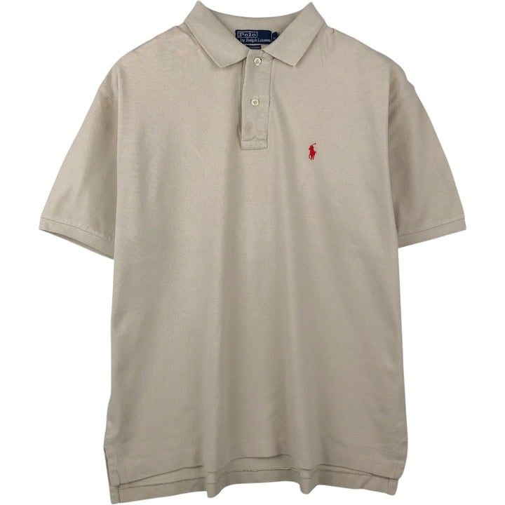 Ralph Lauren POLO by Ralph Lauren short sleeve polo shirt, men's size L cotton Beige type Vintage Second Hand