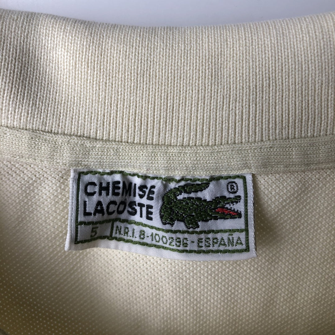 Lacoste CHEMISE Short-Sleeve Polo Shirt, Men's Size L (approx.) cotton yellow type Vintage Second Hand