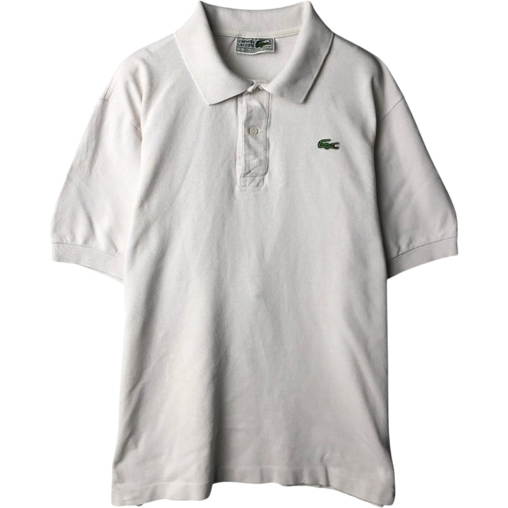 Lacoste CHEMISE Short-Sleeve Polo Shirt, Men's Size L (approx.) cotton white type Vintage Second Hand