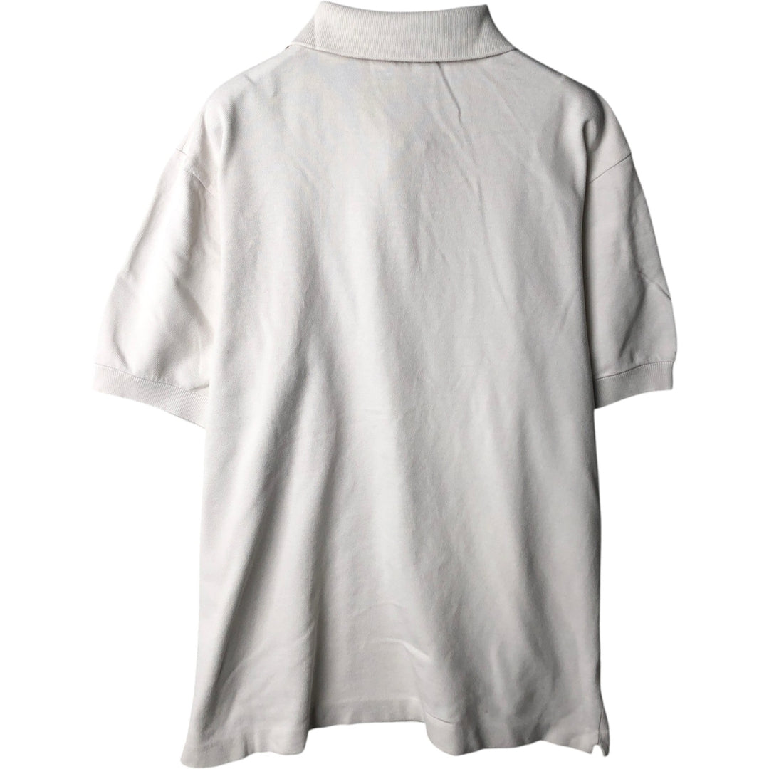 Lacoste CHEMISE Short-Sleeve Polo Shirt, Men's Size L (approx.) cotton white type Vintage Second Hand
