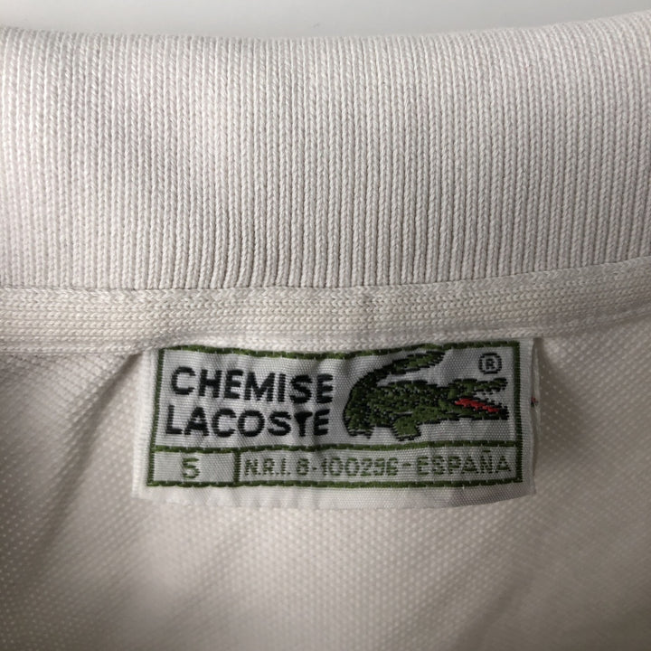 Lacoste CHEMISE Short-Sleeve Polo Shirt, Men's Size L (approx.) cotton white type Vintage Second Hand