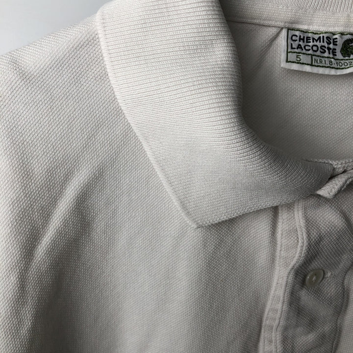 Lacoste CHEMISE Short-Sleeve Polo Shirt, Men's Size L (approx.) cotton white type Vintage Second Hand