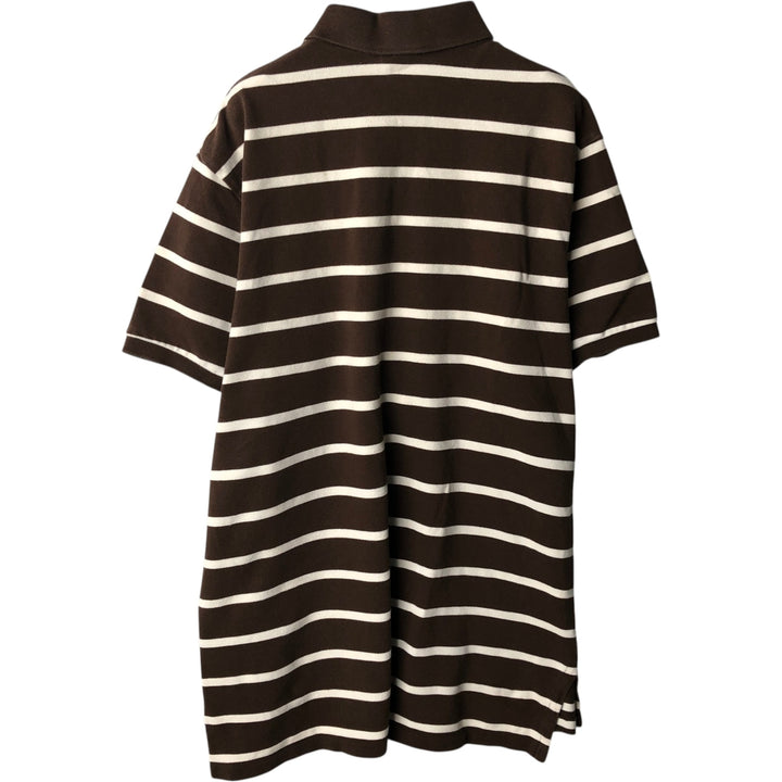Ralph Lauren POLO by Ralph Lauren CUSTOM FIT short sleeve striped polo shirt men's XL size cotton brown type Vintage Second Hand