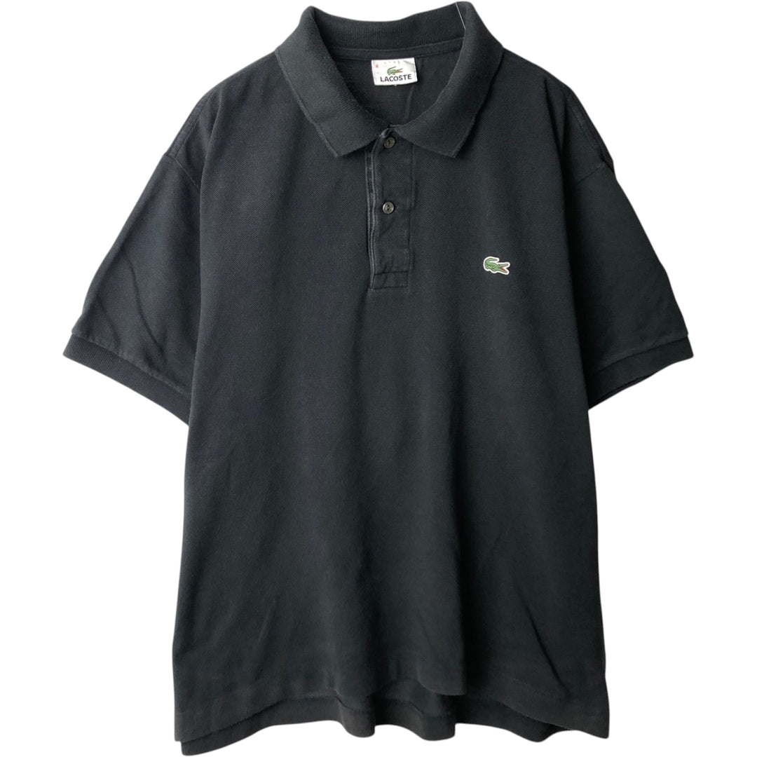 Lacoste short sleeve polo shirt, men's XL size cotton black type Vintage Second Hand