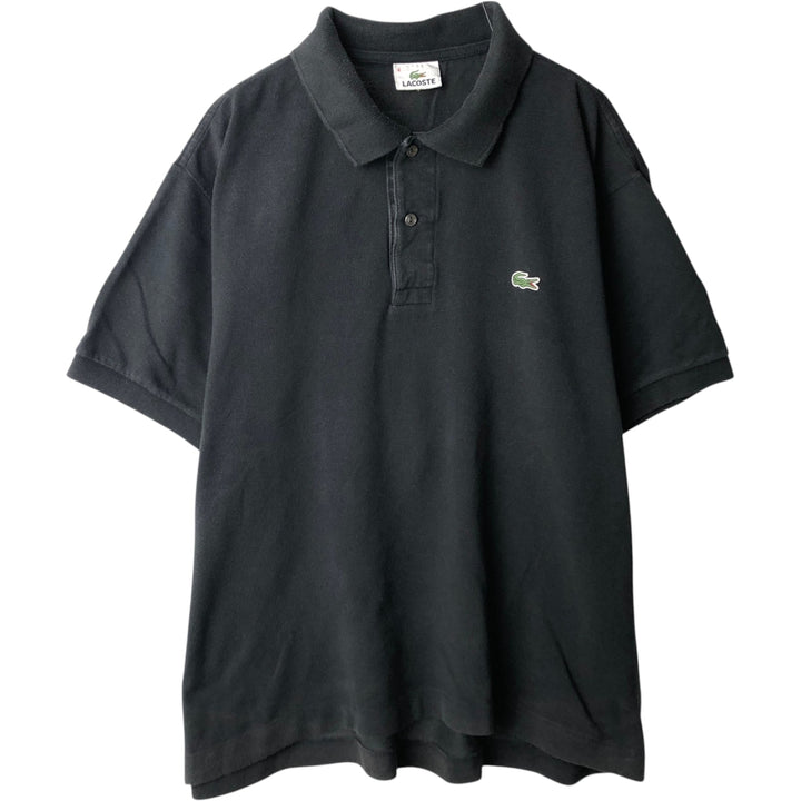 Lacoste short sleeve polo shirt, men's XL size cotton black type Vintage Second Hand