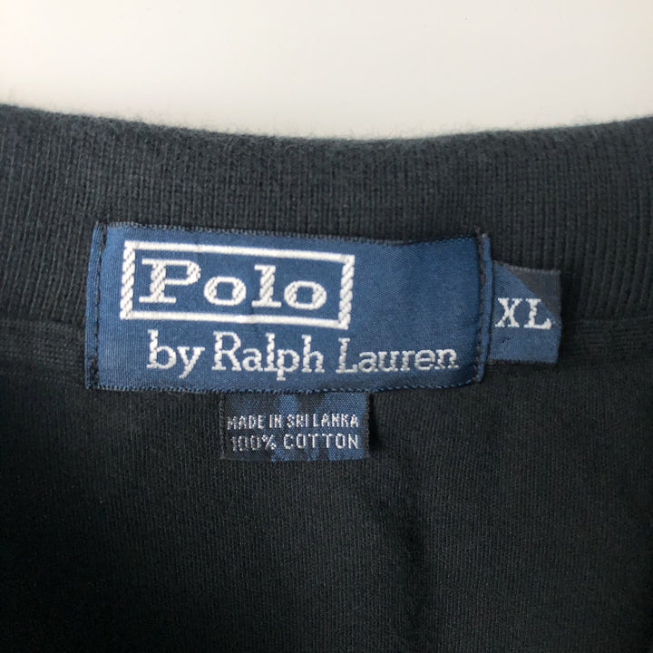 Ralph Lauren POLO by Ralph Lauren short sleeve polo shirt, men's XL size cotton black type Vintage Second Hand