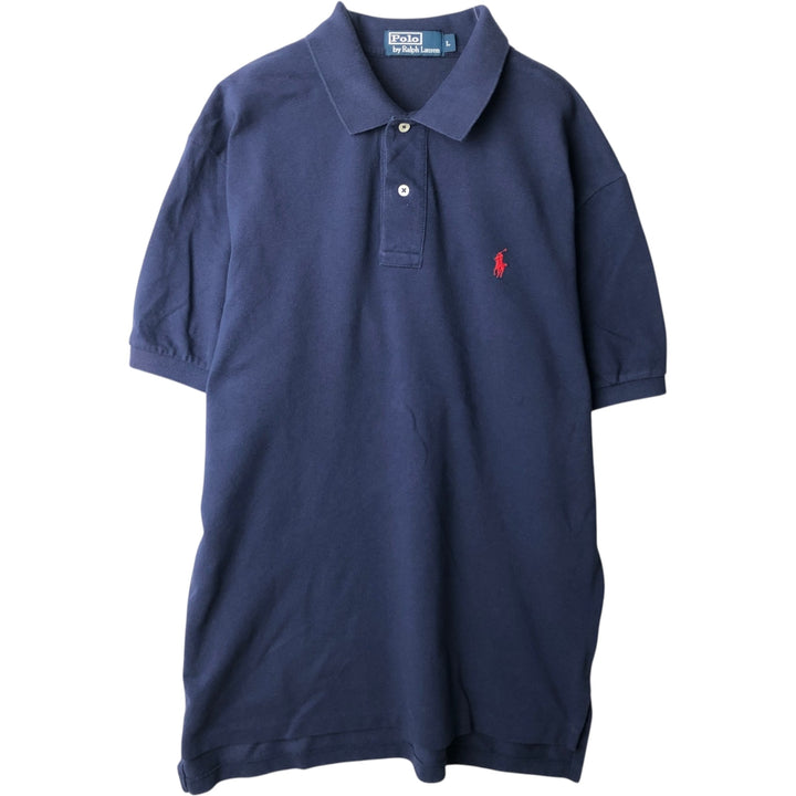Ralph Lauren POLO by Ralph Lauren short sleeve polo shirt, men's size L cotton navy blue type Vintage Second Hand
