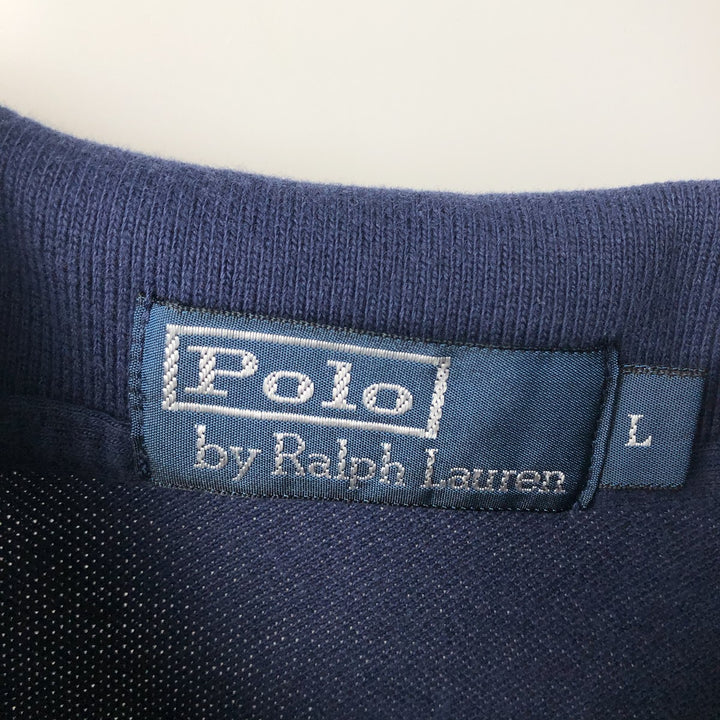 Ralph Lauren POLO by Ralph Lauren short sleeve polo shirt, men's size L cotton navy blue type Vintage Second Hand