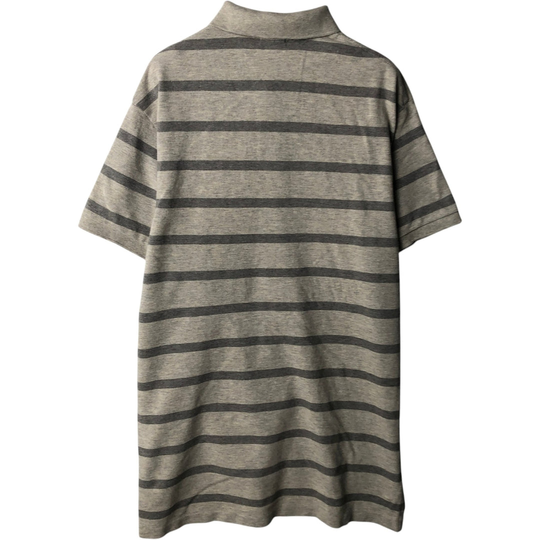 Ralph Lauren POLO by Ralph Lauren CUSTOM FIT short sleeve striped polo shirt men's size L cotton gray type Vintage Second Hand
