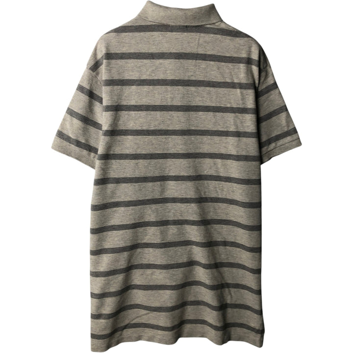 Ralph Lauren POLO by Ralph Lauren CUSTOM FIT short sleeve striped polo shirt men's size L cotton gray type Vintage Second Hand