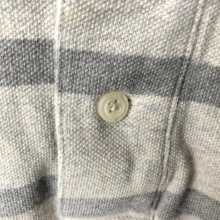 Ralph Lauren POLO by Ralph Lauren CUSTOM FIT short sleeve striped polo shirt men's size L cotton gray type Vintage Second Hand