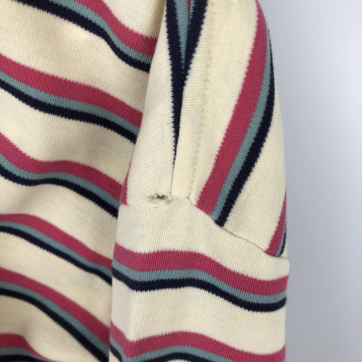 Ralph Lauren POLO by Ralph Lauren Multi-border short sleeve striped polo shirt Men's size L cotton Beige type Vintage Second Hand