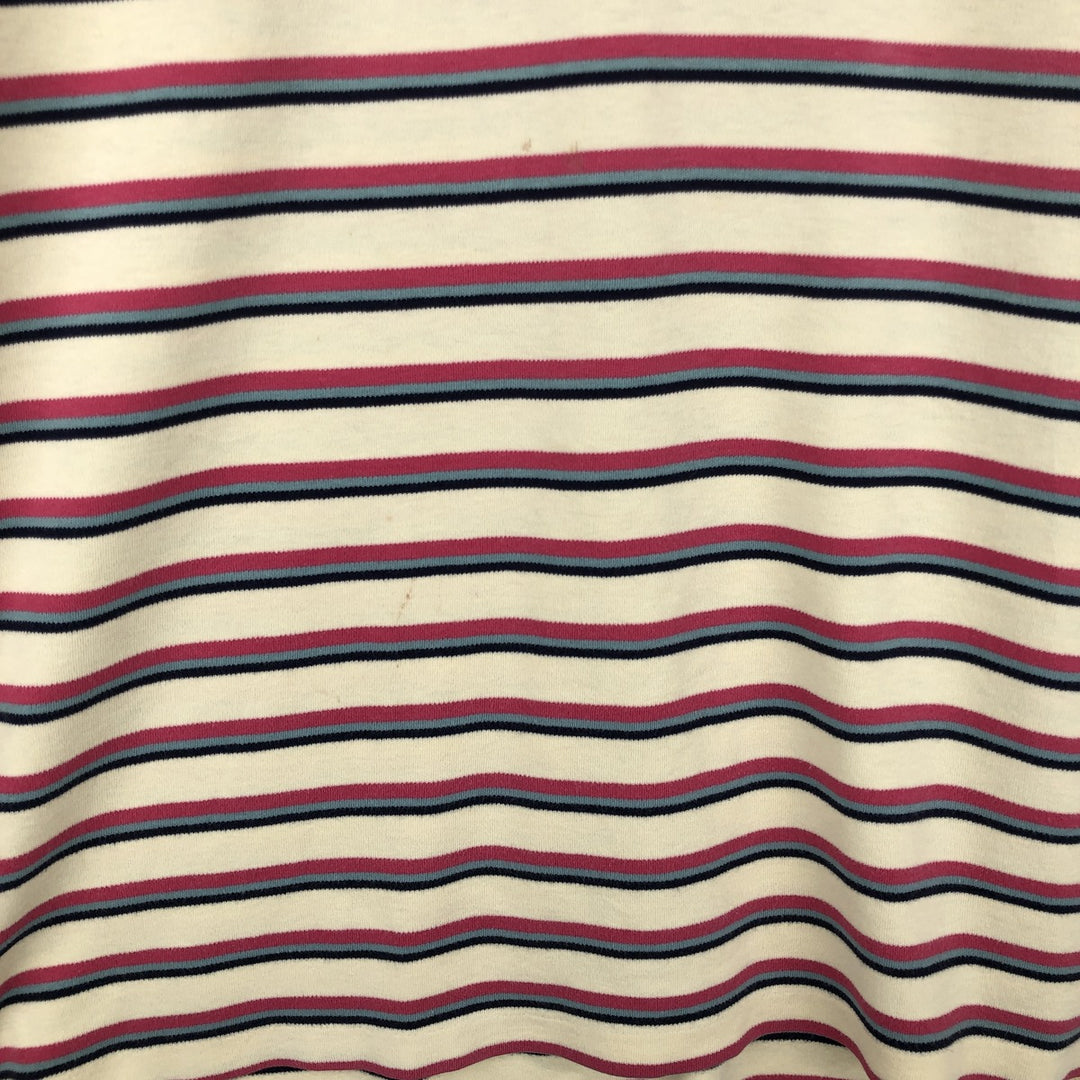Ralph Lauren POLO by Ralph Lauren Multi-border short sleeve striped polo shirt Men's size L cotton Beige type Vintage Second Hand