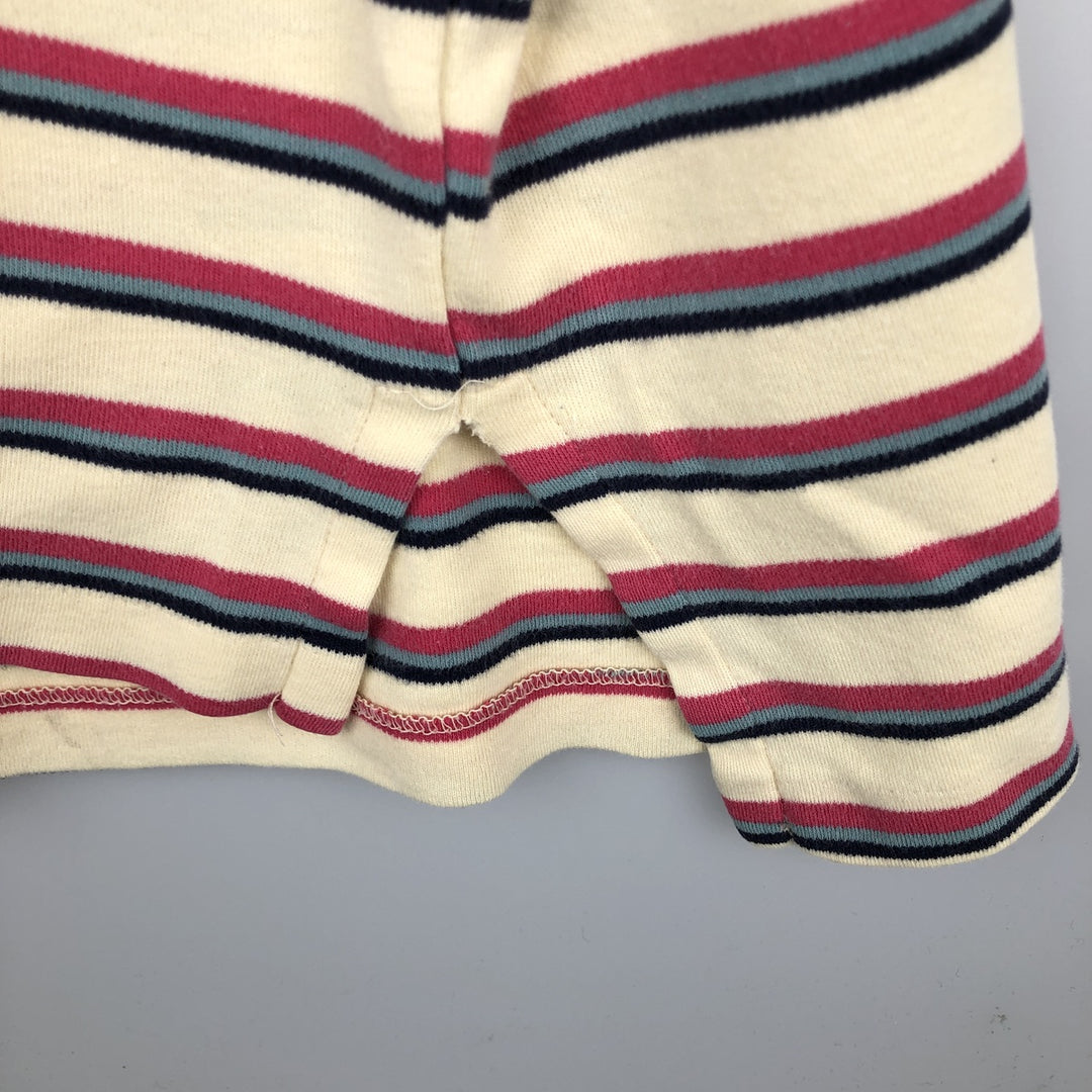 Ralph Lauren POLO by Ralph Lauren Multi-border short sleeve striped polo shirt Men's size L cotton Beige type Vintage Second Hand