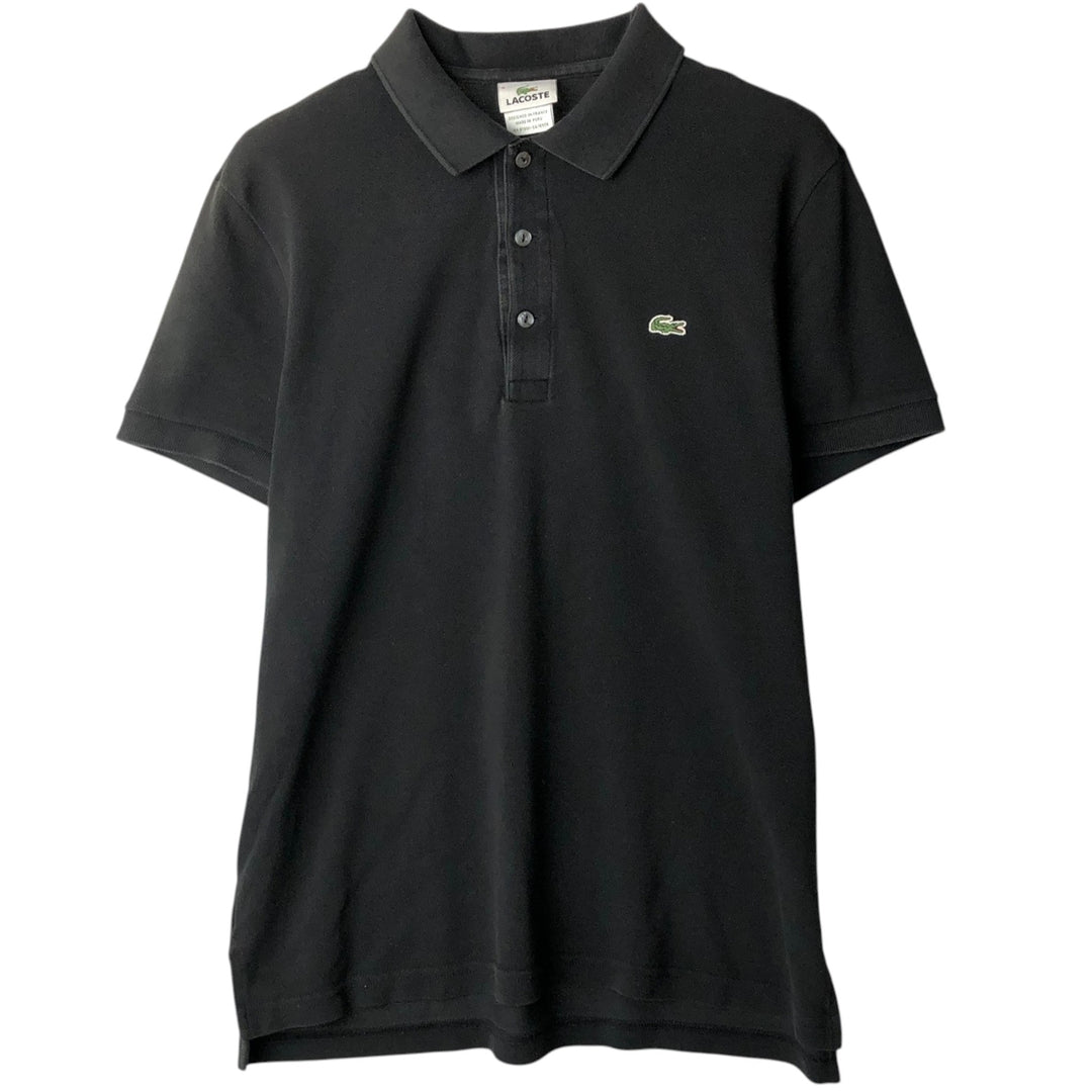 Lacoste Designed in France Short Sleeve Polo Shirt, Size 5, Men's Size L cotton black type Vintage Second Hand