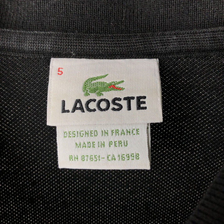 Lacoste Designed in France Short Sleeve Polo Shirt, Size 5, Men's Size L cotton black type Vintage Second Hand