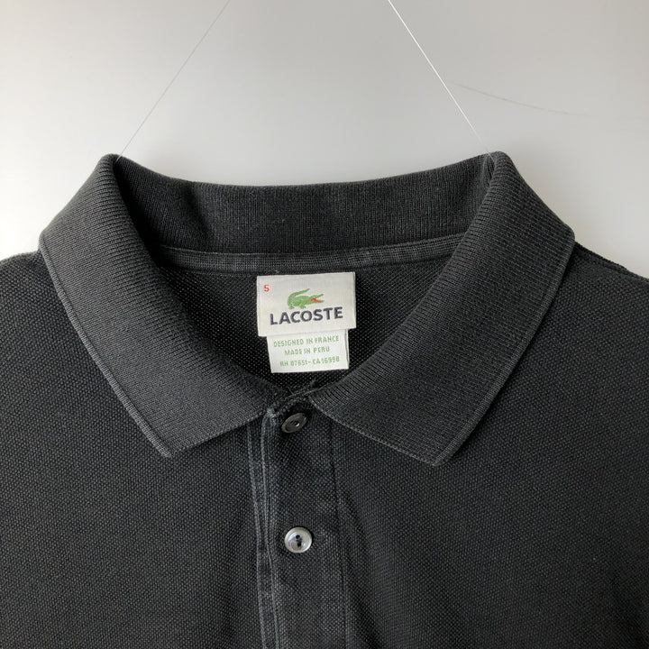 Lacoste Designed in France Short Sleeve Polo Shirt, Size 5, Men's Size L cotton black type Vintage Second Hand