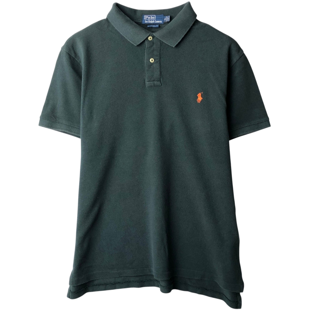 Ralph Lauren POLO by Ralph Lauren short sleeve polo shirt, men's XL size cotton Green type dark green Vintage Second Hand