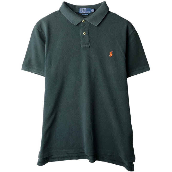 Ralph Lauren POLO by Ralph Lauren short sleeve polo shirt, men's XL size cotton Green type dark green Vintage Second Hand