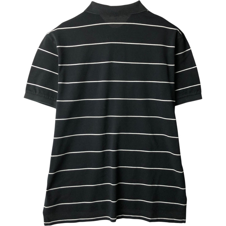 Ralph Lauren POLO by Ralph Lauren short sleeve striped polo shirt, men's XL size Pima Cotton black type Vintage Second Hand