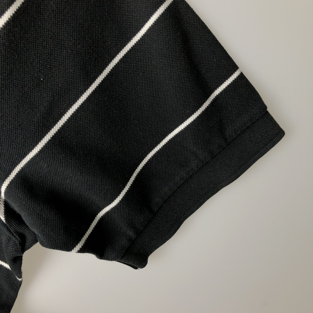 Ralph Lauren POLO by Ralph Lauren short sleeve striped polo shirt, men's XL size Pima Cotton black type Vintage Second Hand