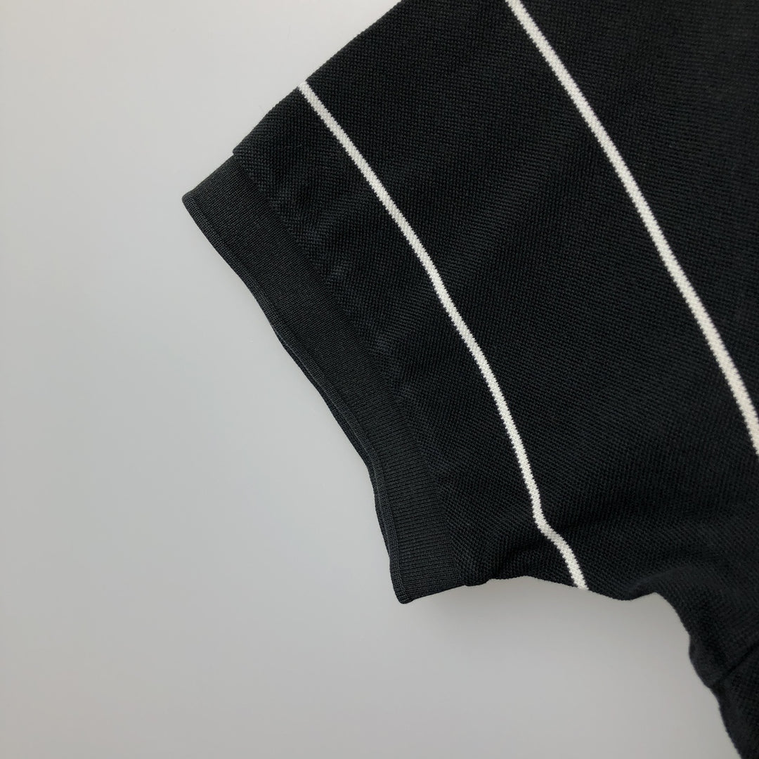 Ralph Lauren POLO by Ralph Lauren short sleeve striped polo shirt, men's XL size Pima Cotton black type Vintage Second Hand