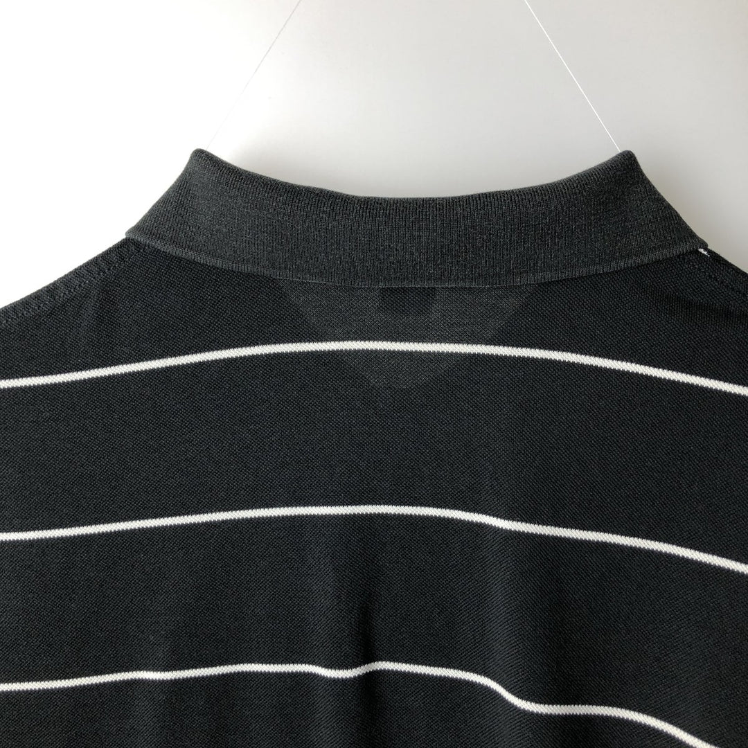 Ralph Lauren POLO by Ralph Lauren short sleeve striped polo shirt, men's XL size Pima Cotton black type Vintage Second Hand