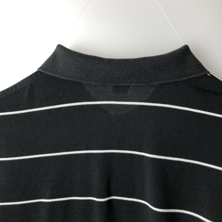 Ralph Lauren POLO by Ralph Lauren short sleeve striped polo shirt, men's XL size Pima Cotton black type Vintage Second Hand