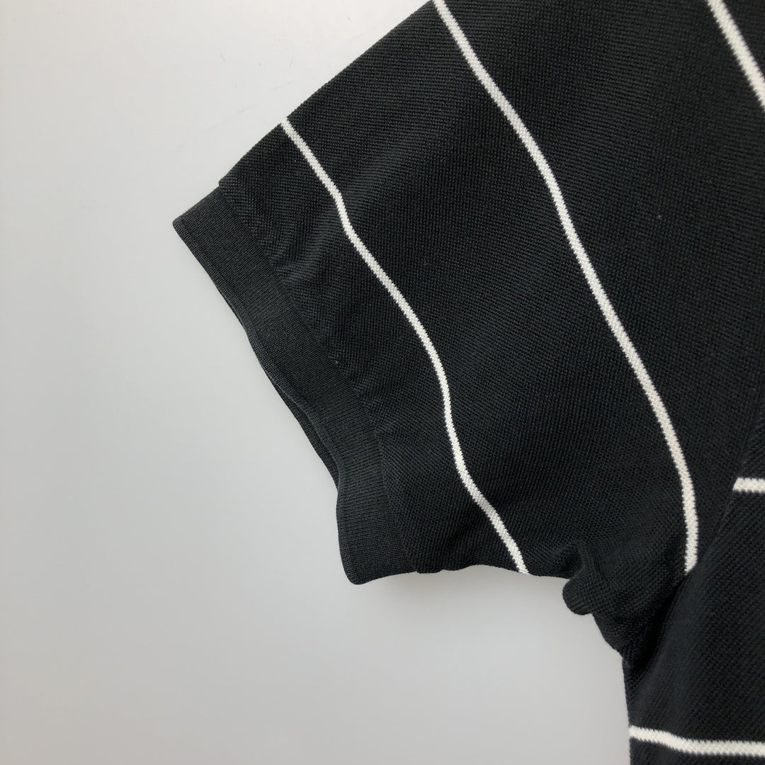 Ralph Lauren POLO by Ralph Lauren short sleeve striped polo shirt, men's XL size Pima Cotton black type Vintage Second Hand