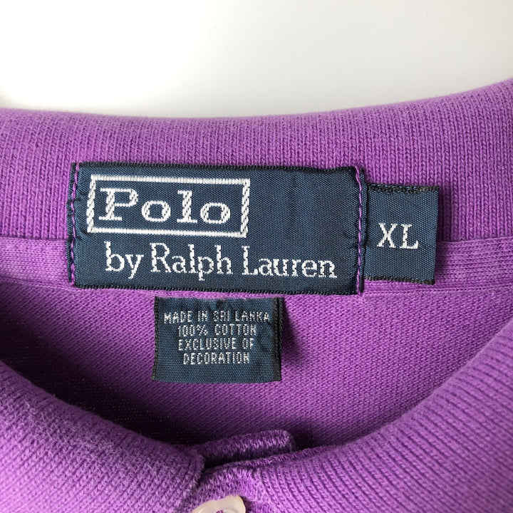 Ralph Lauren POLO by Ralph Lauren short sleeve polo shirt, men's XL size cotton purple type Vintage Second Hand