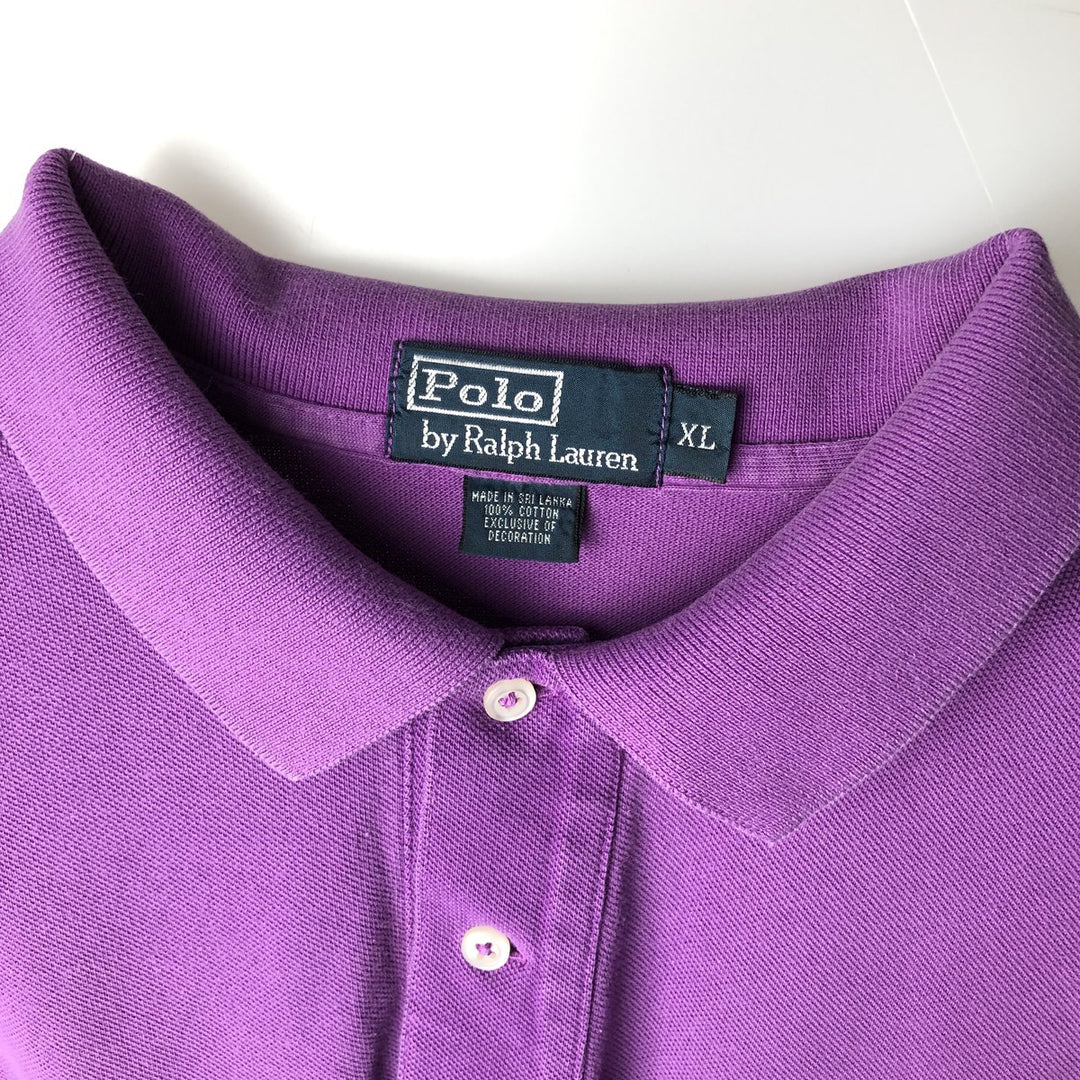 Ralph Lauren POLO by Ralph Lauren short sleeve polo shirt, men's XL size cotton purple type Vintage Second Hand