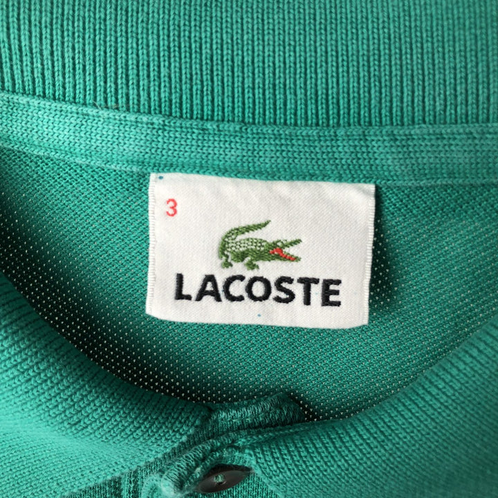 Lacoste LACOSTE short sleeve polo shirt size 3, men's size S cotton green type Vintage Second Hand