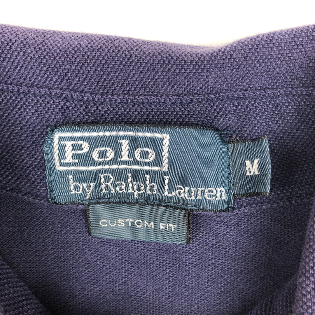 Ralph Lauren POLO by Ralph Lauren CUSTOM FIT short sleeve polo shirt, men's M size cotton navy blue type Vintage Second Hand