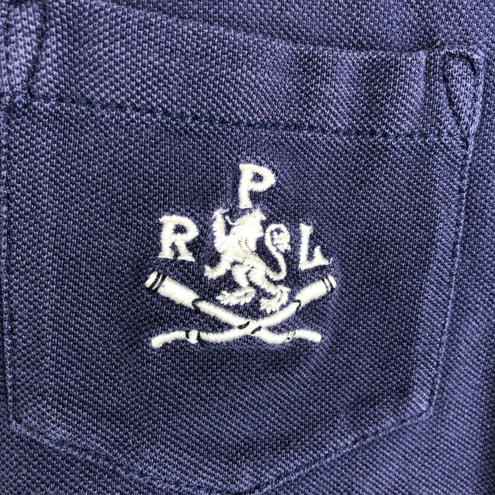 Ralph Lauren POLO by Ralph Lauren CUSTOM FIT short sleeve polo shirt, men's M size cotton navy blue type Vintage Second Hand