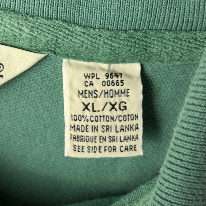 1990'S Eddie Bauer Short-Sleeve Check Polo Shirt, Men's Size XL (Equivalent), Vintage cotton green type Vintage Second Hand